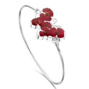 Silver Bangle - Poppy - Butterfly