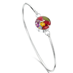 Silver Bangle - Mixed - Round