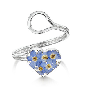 Silver Ring - Forget-Me-Not - Heart