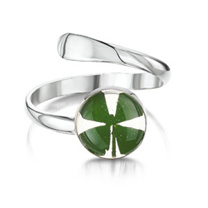 Silver Ring - Four Leaf Clover - Round