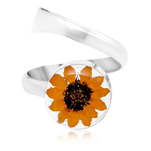 Silver Ring - Sunflower - Round