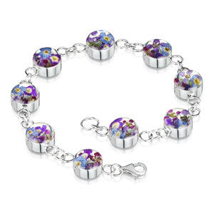Silver Bracelet - Purple Haze - Round Charms