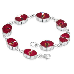 Silver Bracelet - Poppy - Oval Charm