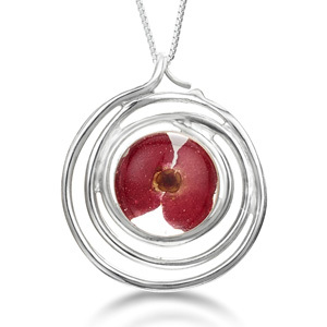 Silver Pendant - Poppy - Small Spiral