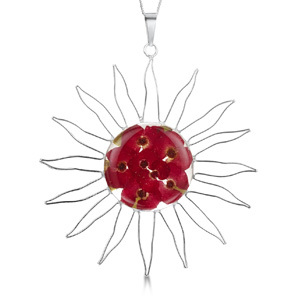 Silver Pendant - Poppy - Large Sun