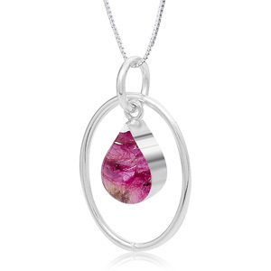 Silver Pendant - Heather - Oval Surround
