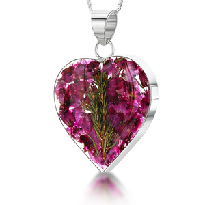 Silver Pendant - Heather - Medium Heart