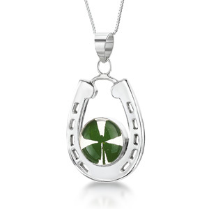 Silver Pendant - Four Leaf Clover - Horseshoe