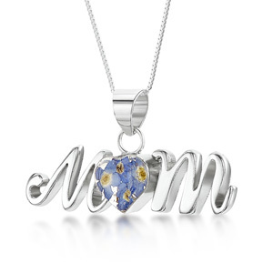 Silver Pendant - Forget-Me-Not - Mum