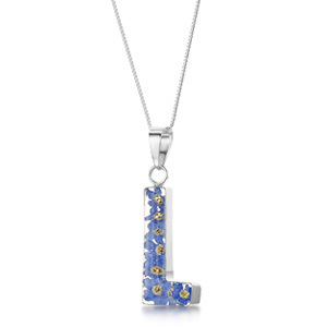 Silver Pendant - Forget-Me-Not - L