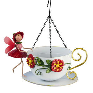 Poppy Cup Bird Feeder Garden Ornament