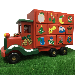 Wooden Advent Christmas Truck With Seeds