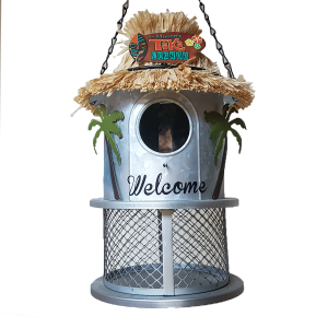 Funky Metal Bird Feeder Tiki Lounge