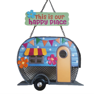 Funky Metal Bird Feeder Happy Place Caravan