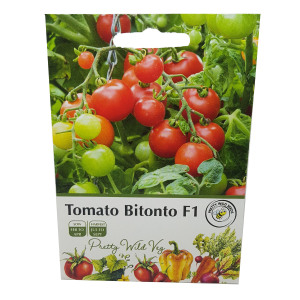 Bitonto F1 Dwarf Bush Tomato Seeds in Pictorial Packet