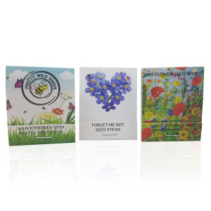 Blank Backed Seed Sticks For Favours, Promotional Corporate Giveaways Forget-Me-Not or Wildflower