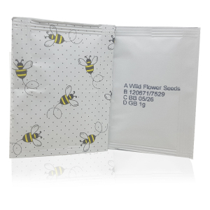 Premium Pictorial Wildflower 1g Seed Foil Sachets for Funeral Wedding Favours & Promotional Items