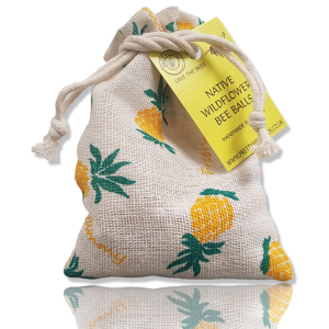 Bee Bombs BeeBalls In White Pineapple Cotton Pouch