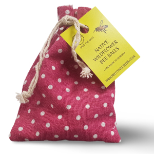 Bee Bombs BeeBalls in Pink & White Spotted Cotton Pouch