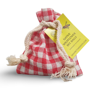 Bee Bombs BeeBalls in Red & White Chequered Cotton Pouch