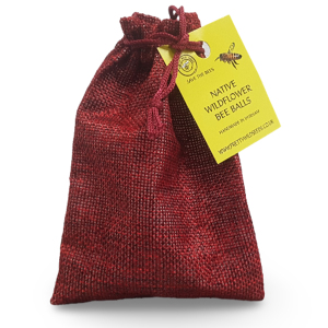 Bee Bombs BeeBalls In Wine Red Hessian Pouch