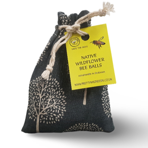 Bee Bombs BeeBalls in Green Cotton Pouch With White Trees