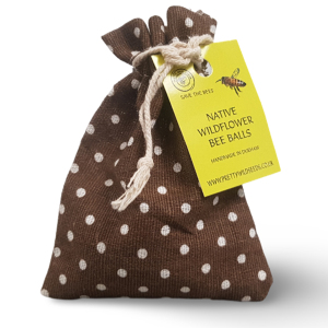 Bee Bombs BeeBalls in Brown Cotton Pouch With White Spots