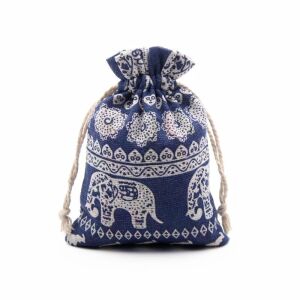 Bee Bombs BeeBalls in Blue Cotton Pouch With White Elephants